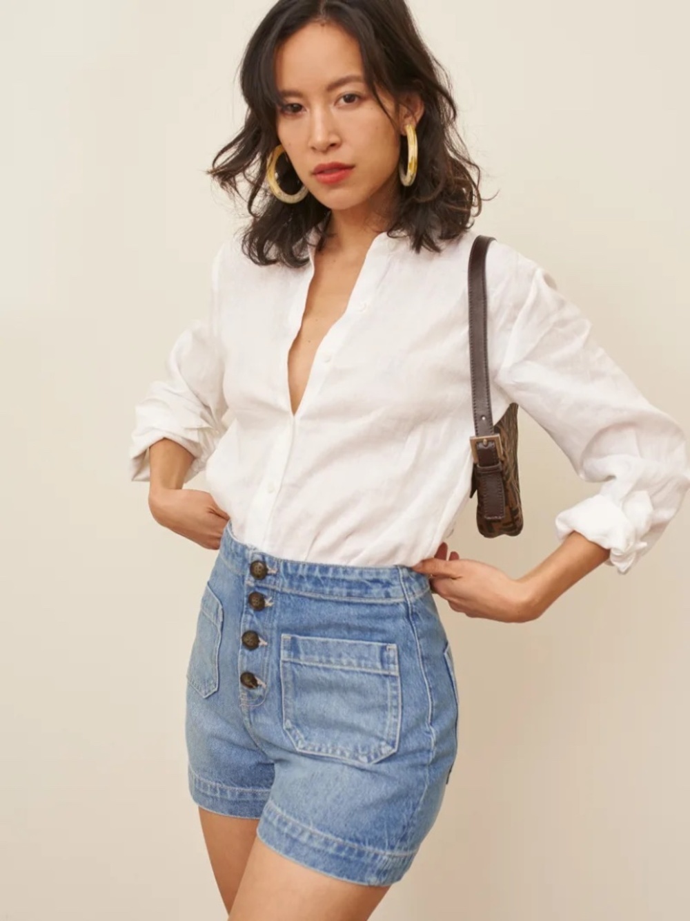 REFORMATION JEANS Eloise Women's 26 Blue Short Mod 70s Festival Effortless Girly